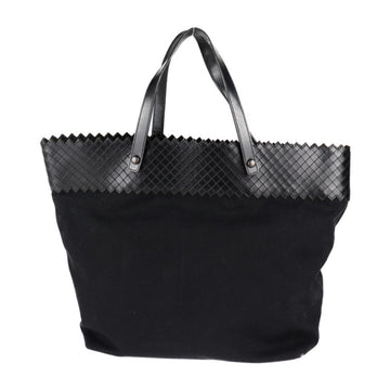 BOTTEGA VENETA Intreccio Mirage Tote Bag Canvas Leather Black