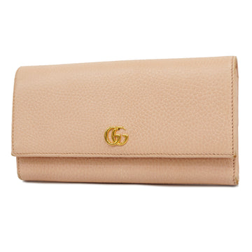 GUCCI[3yc1586]Auth  bi-fold long wallet GG Marmont 456116 leather pink gold metal