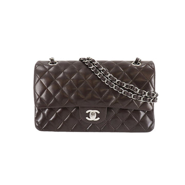 Chanel matelasse 25 chain shoulder bag leather brown A01112 here mark silver metal fittings Matelasse Bag