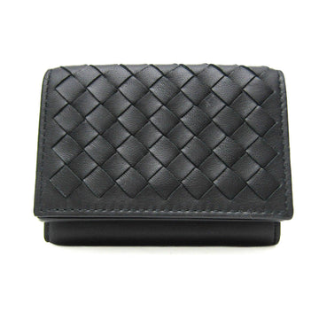 BOTTEGA VENETA Intrecciato 533451 Men,Women Leather Bill Wallet [tri-fold] Black,Gray