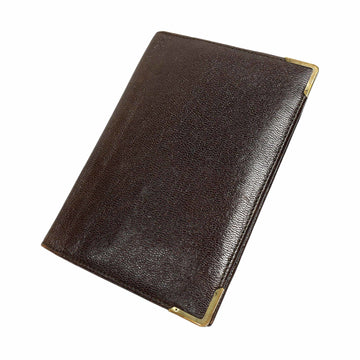 GUCCI Old  Vintage Notebook Cover Agenda Unisex 1970s 70s Memo Paper Included Compact Size Palm Simple Plain Leather Brown