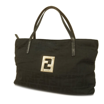 FENDIAuth  Zucca Women's Nylon Canvas Handbag Black