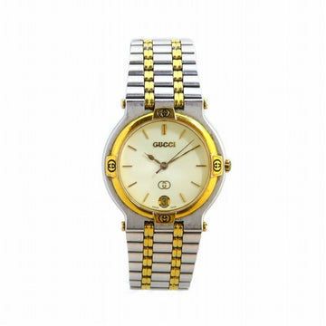 GUCCI 9000M Quartz Gold Dial Watch Men's