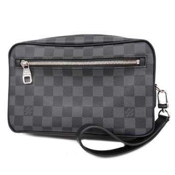 LOUIS VUITTON Clutch Bag Damier Graphite Pochette Casai N41664 Black Men's