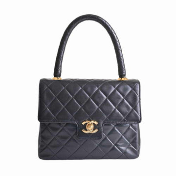 Chanel lambskin matelasse here mark mini handbag black