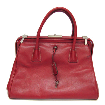 PRADA Doctors Bag Women's Leather Handbag Red Color