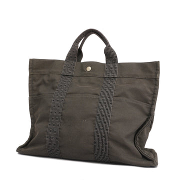 HERMESAuth  Yale Line MM Women's Canvas Tote Bag Black