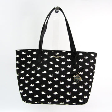 KATE SPADE HAWTHORNE LANE SWANS SMALL RYAN PXRU7027 Women's Leather,PVC Tote Bag Black,White