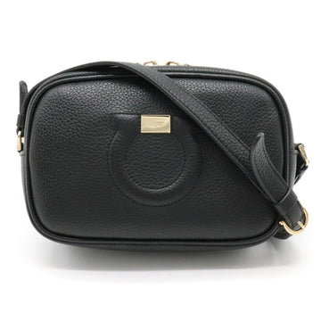 SALVATORE FERRAGAMO Salvatore Gancho City Camera Bag Shoulder Pochette Leather Black 21H006