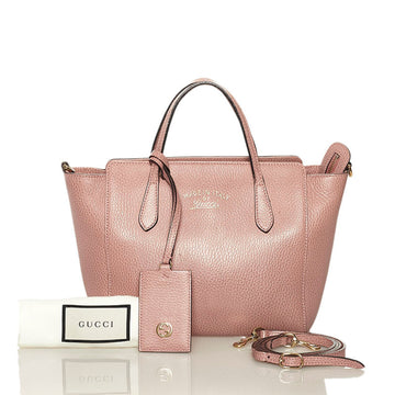 Gucci Swing Handbag Shoulder Bag 368827 Pink Leather Ladies GUCCI