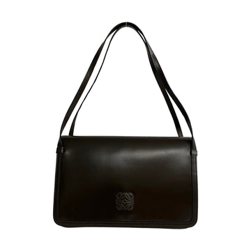 LOEWE Anagram Logo Calf Leather Genuine Handbag Mini Tote Bag Brown
