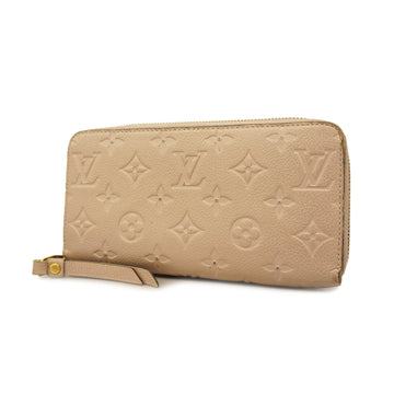 LOUIS VUITTONAuth  Monogram Empreinte Zippy Wallet M64088 Taupe Glace