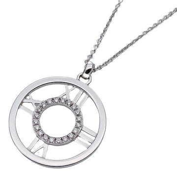 TIFFANY&Co. Necklace Women's 750WG Diamond Atlas Open Medallion White Gold Polished