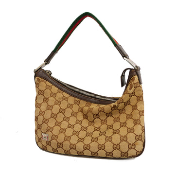 GUCCIAuth  Sherry Line 145812 Women's GG Canvas Handbag Beige