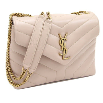 SAINT LAURENT Shoulder Bag Lulu Small 494699 Beige Leather Chain Monogram Ladies YSL