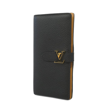 Louis Vuitton Taurillon LV Vertical Wallet M81330 Women,Men,Unisex Long Wallet (bi-fold) Noir