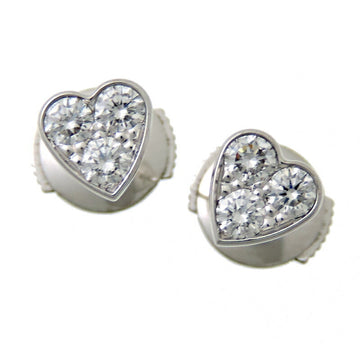 CARTIER Heart of Diamond Earrings Women's B8040200 750 White Gold