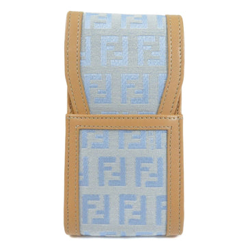 FENDI Zucca Pattern Cigarette Case Canvas Leather Ladies