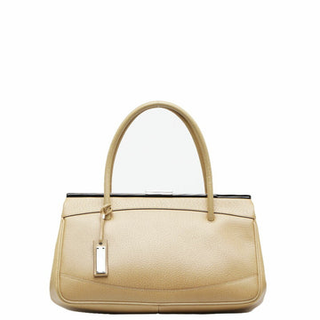 GUCCI Charm Handbag 92726 Beige Leather Women's