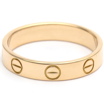 Polished CARTIER Mini Love Ring Band Size #50 US 5 1/4 18K Pink Gold PG BF552830