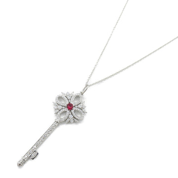 TIFFANY&CO Victoria Key Rubis Diamond Necklace Necklace Red Clear Pt950Platinum Rubis Red Clear