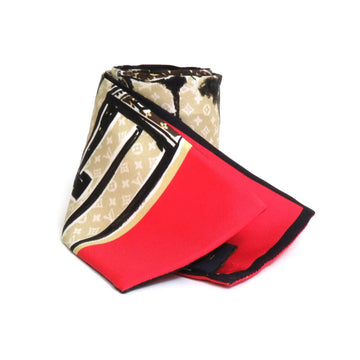 LOUIS VUITTON Scarf Bandeau Silk Beige/Red Unisex M73964