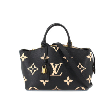 LOUIS VUITTON Bicolor Monogram Emplant Petit Palais PM 2way Hand Shoulder Bag Leather Black Beige M58913 RFID