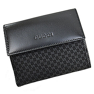 Gucci Bifold Wallet GG Pattern Nylon/Leather Black Unisex 143387