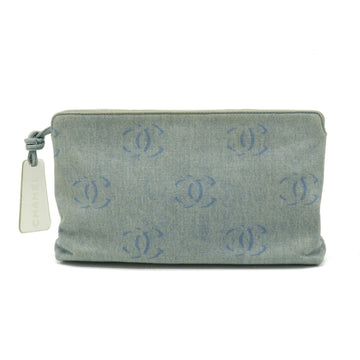 CHANEL Cocomark clutch bag multi pouch light blue