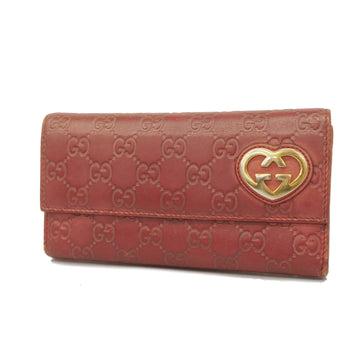 GUCCI[3zc3210] Auth  bi-fold long wallet  sima 251861 leather red gold metal