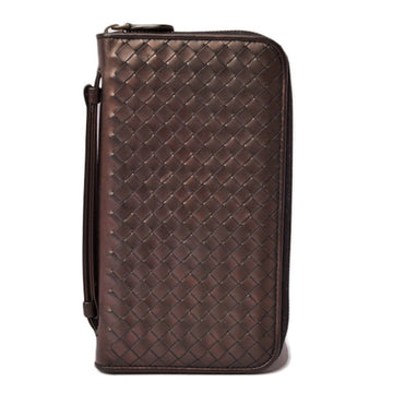 Bottega Veneta Long wallet travel case BOTTEGA VENETA round fastener type metallic brown 169730