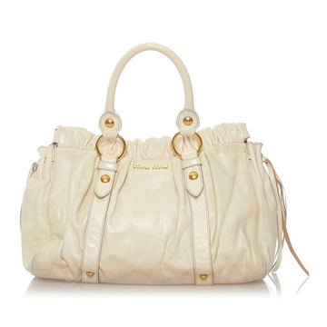 Miu Miu Miu handbag shoulder bag 2WAY white leather ladies MIUMIU