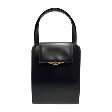 CARTIER Sapphire Line Calf Leather Genuine Handbag Mini Tote Bag Navy