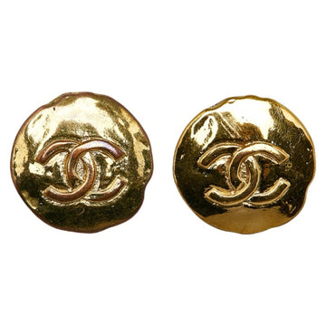 CHANEL Cocomark Earrings Gold Plated Women's