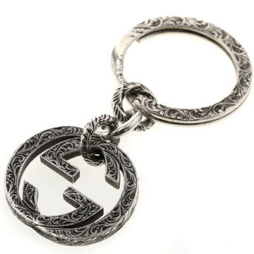 GUCCI Key Ring Interlocking G 455308-J8400-0701 Silver 925 Men's