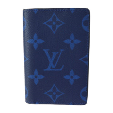 LOUIS VUITTON Organizer de Poche Taigarama Card Case M30301 Monogram Canvas Taiga Cobalt Bifold Business Holder Vuitton