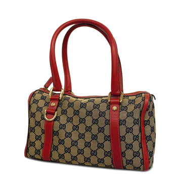 GUCCIAuth  GG Canvas Handbag 130942 Canvas,Leather Beige,Red Color