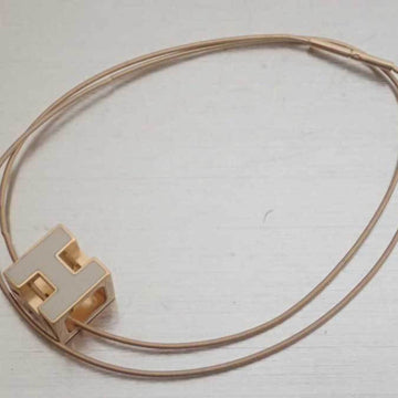 HERMES necklace H cube caged ash metal/enamel gold x off-white unisex