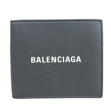 BALENCIAGA Leather Everyday Bifold Wallet Billfold 485108 Gray Women's