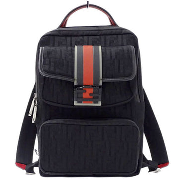 FENDI bag Lady's rucksack backpack mini Zucca canvas nylon black red