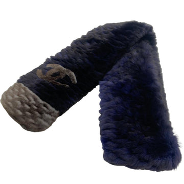 CHANEL Men,Women,Unisex Cashmere Scarf Navy