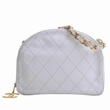 CHANEL Lambskin Bilocole Cocomark Chain Handbag - White