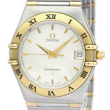 OMEGAPolished  Constellation 18K Gold Steel Quartz Mens Watch 1312.30 BF559695