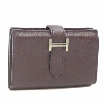 HERMES Bearn Coin Case and Card Women's Brown Vo-Epson Z Engraved Around 2021  Purse Bifold