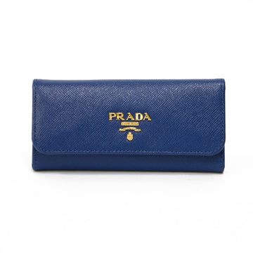 PRADA key case Saffiano leather 6 consecutive blue navy  ladies men