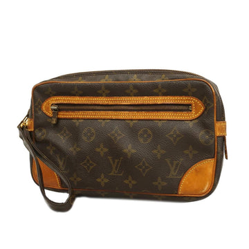 LOUIS VUITTON Clutch Bag Monogram Marly Dragonne M51825 Brown Ladies