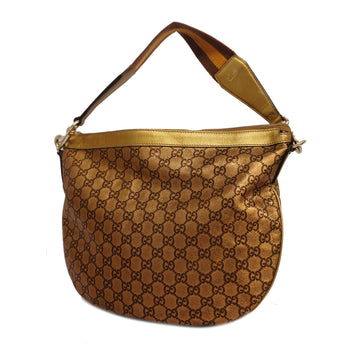 GUCCIAuth ssima 153032 Women's Leather Shoulder Bag Gold