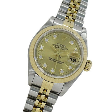 ROLEX Datejust 69173G W watch ladies 10P diamond automatic winding AT stainless steel SS gold YG combination polished