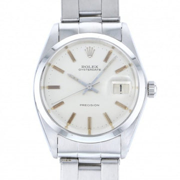 ROLEX oyster date 6694 white dial used watch men's