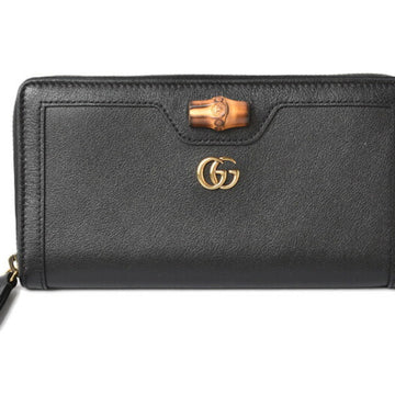 GUCCI Wallet  Long Diana 658634 17Q0T 1000 Round Bamboo Black